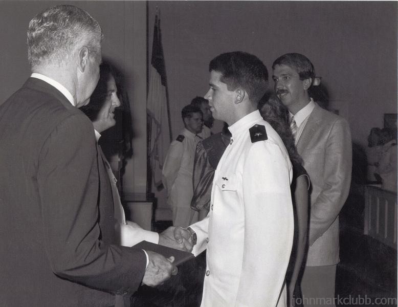 JMC 1983 - 6.JPG - Graduation from AOCS Aviation Officer Candidate School; brother Sam is in background - NAS Pensacola, FL 1983